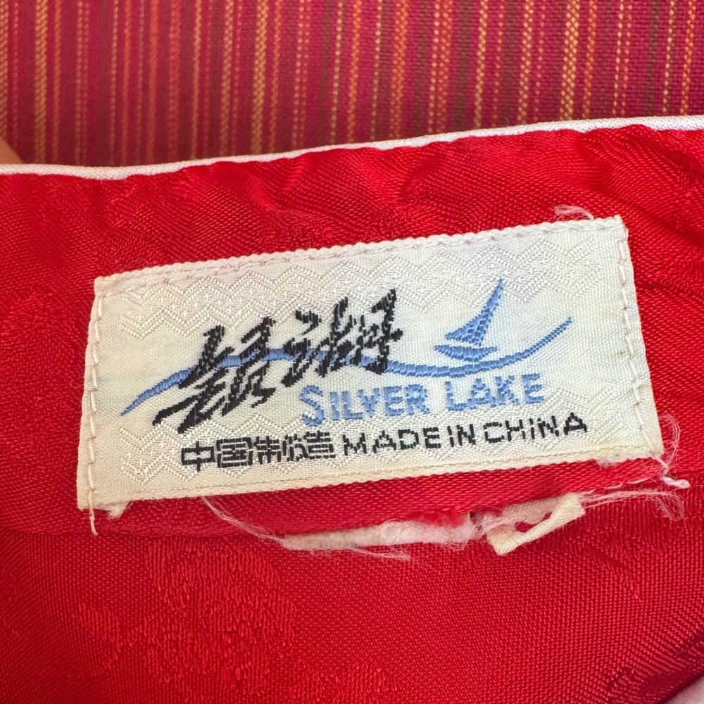 Vintage Red Silk Chinese Tang Blouse - Small - Picture 7 of 7